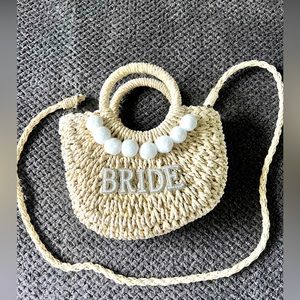 Woven “Bride” purse. Removable strap